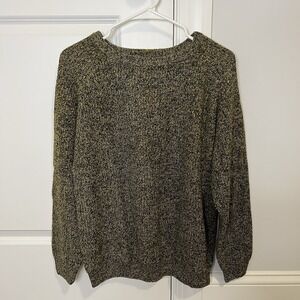 Ivy Products Vtg Sweater Women's Size Small Oversized Grunge Black Yellow‎ Knit